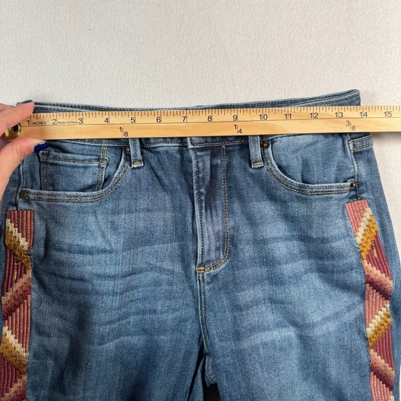 Driftwood Jeans Womens 27 Blue Jackie Skinny High Rise Medium Wash Embroidered - Picture 6 of 12